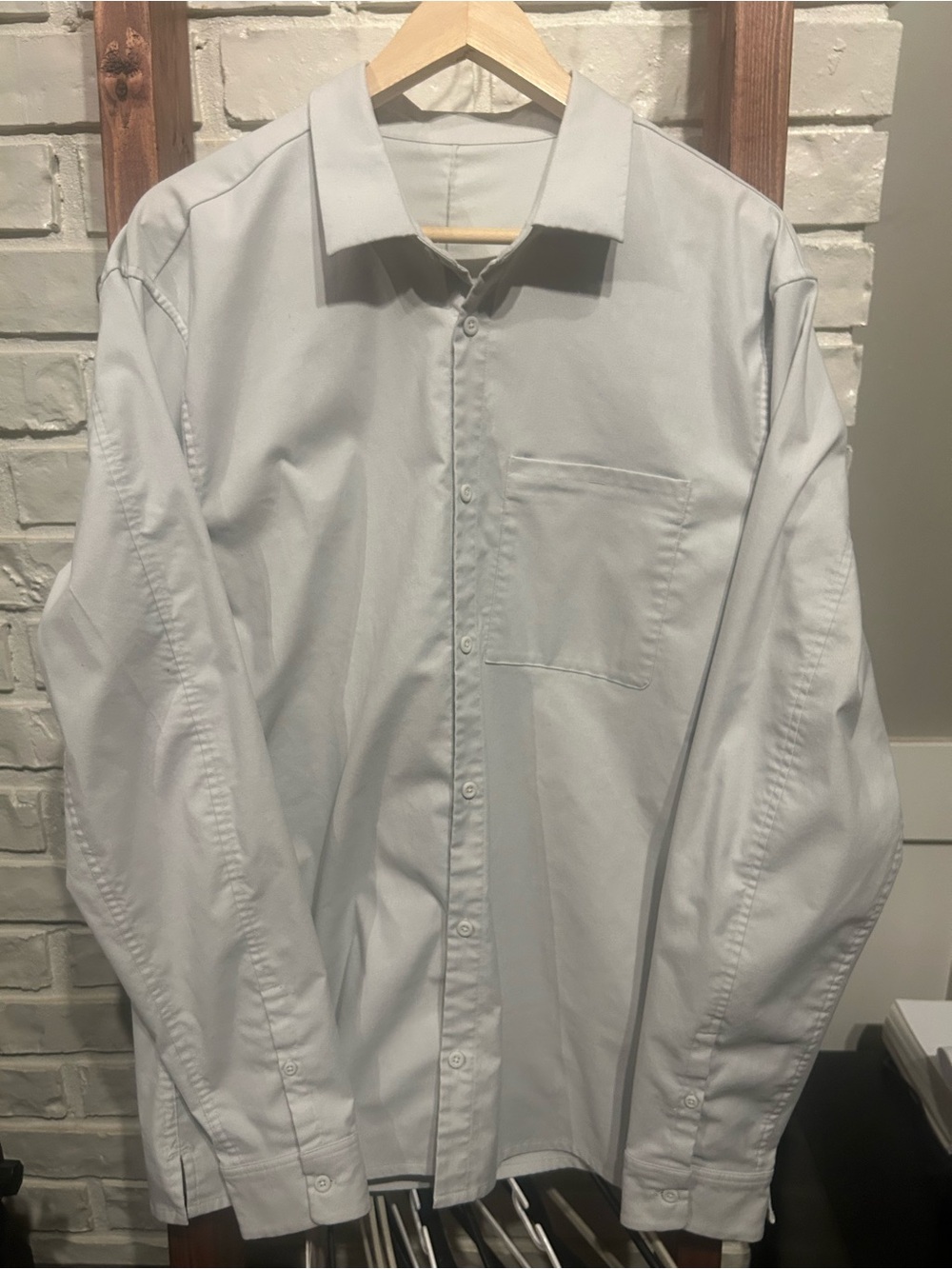 Lululemon Commission Shirt Mens XL White Long Sleeve Button Up Stretch Work